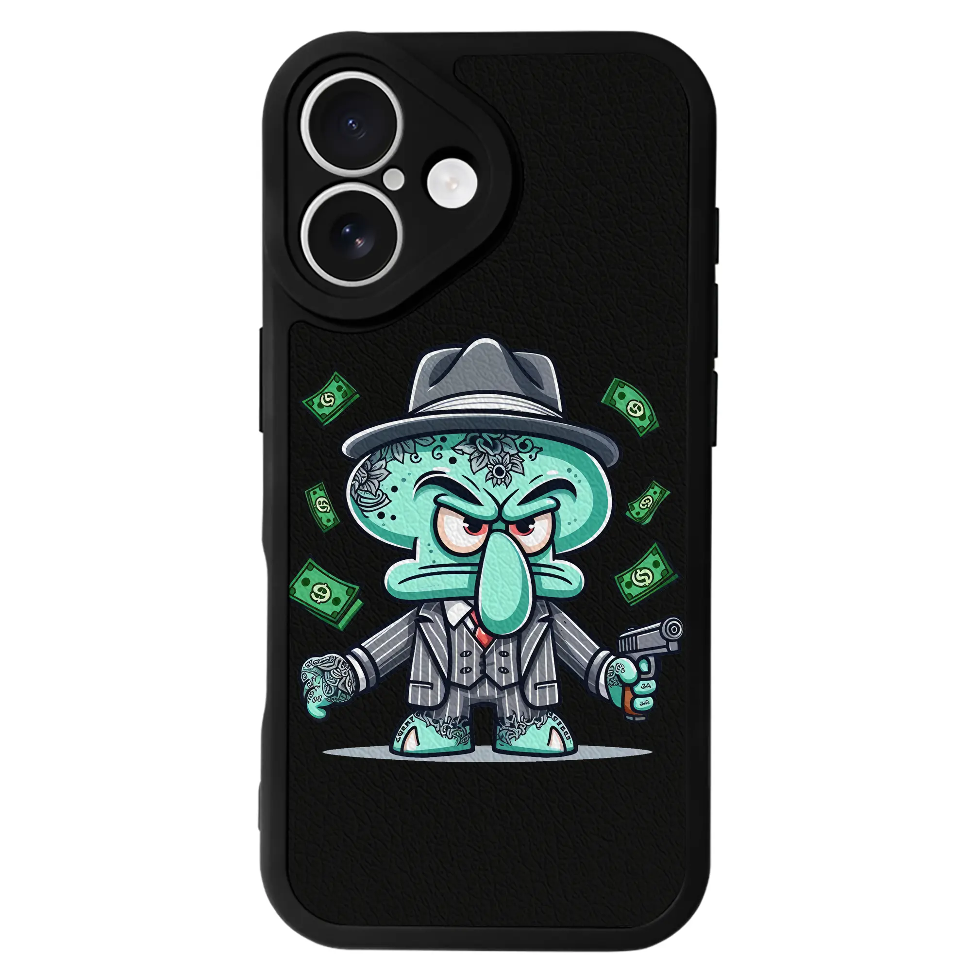 スポンジボブ グッズ イカルド - IPhone 16シリーズ対応 ・ シリコンスマホケース ・ レザー調 ・ 高精度フィット ・ 耐衝撃 ・ ワイヤレス充電対応 ・ 精密カット